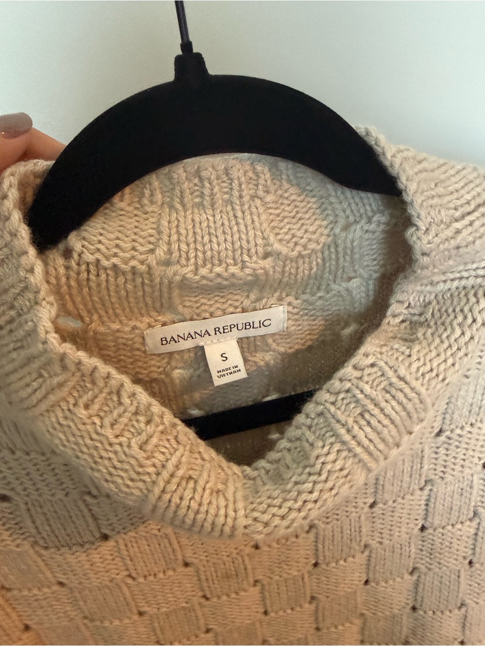 Banana Republic Tan Basket Weave Mock-neck Sweater - Picture 3 of 4